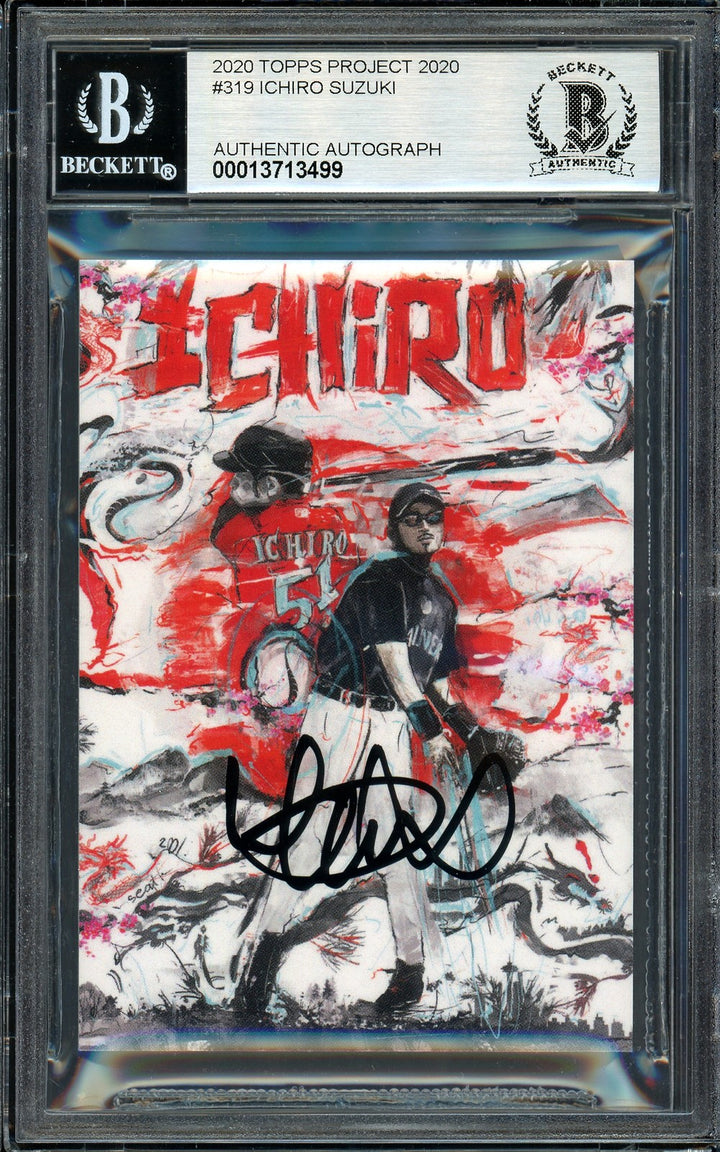 Ichiro Suzuki Auto Topps Project 2020 Andrew Thiele Card 319 Sig 10 /10 BAS