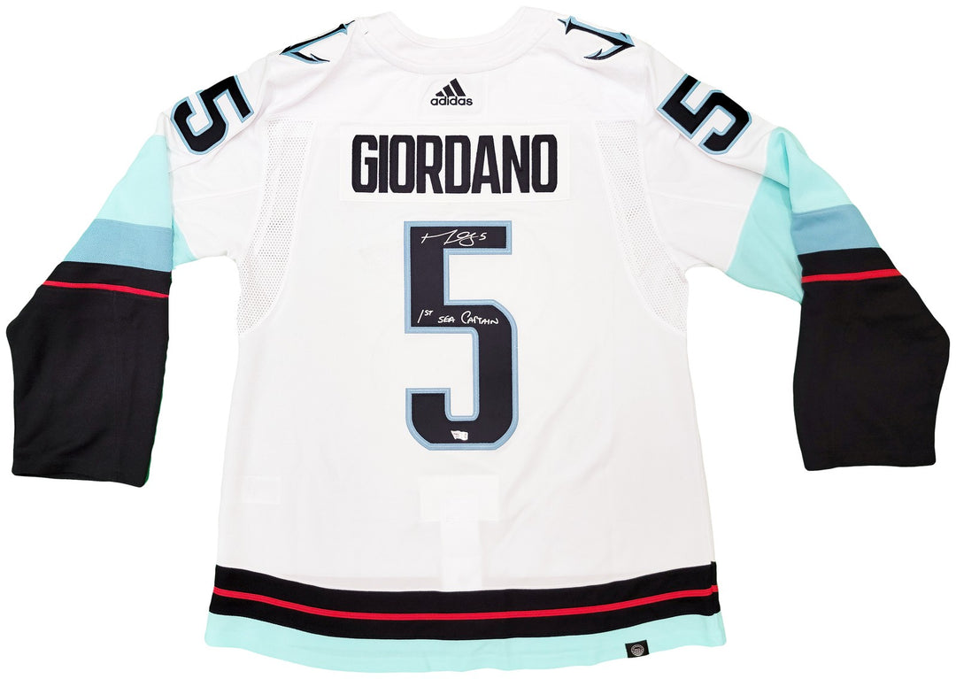 Kraken Mark Giordano Auto White Adidas Jersey Inaugural Season Captain Fanatics