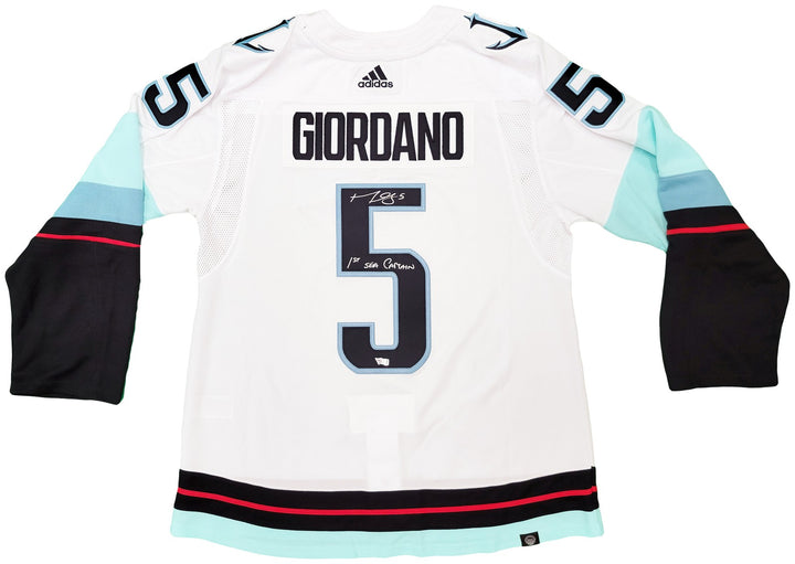 Kraken Mark Giordano Auto White Adidas Jersey Inaugural Season Captain Fanatics