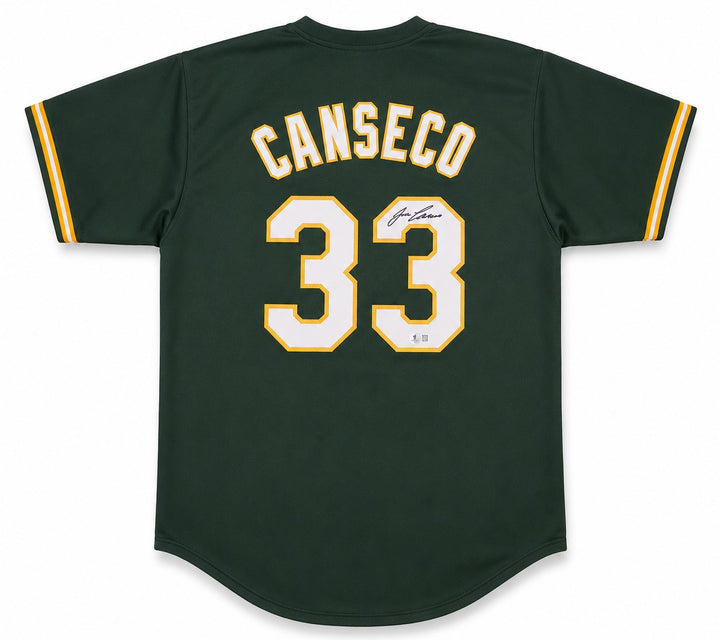 Oakland A's Jose Canseco Signed Green Jersey Beckett BAS Witness