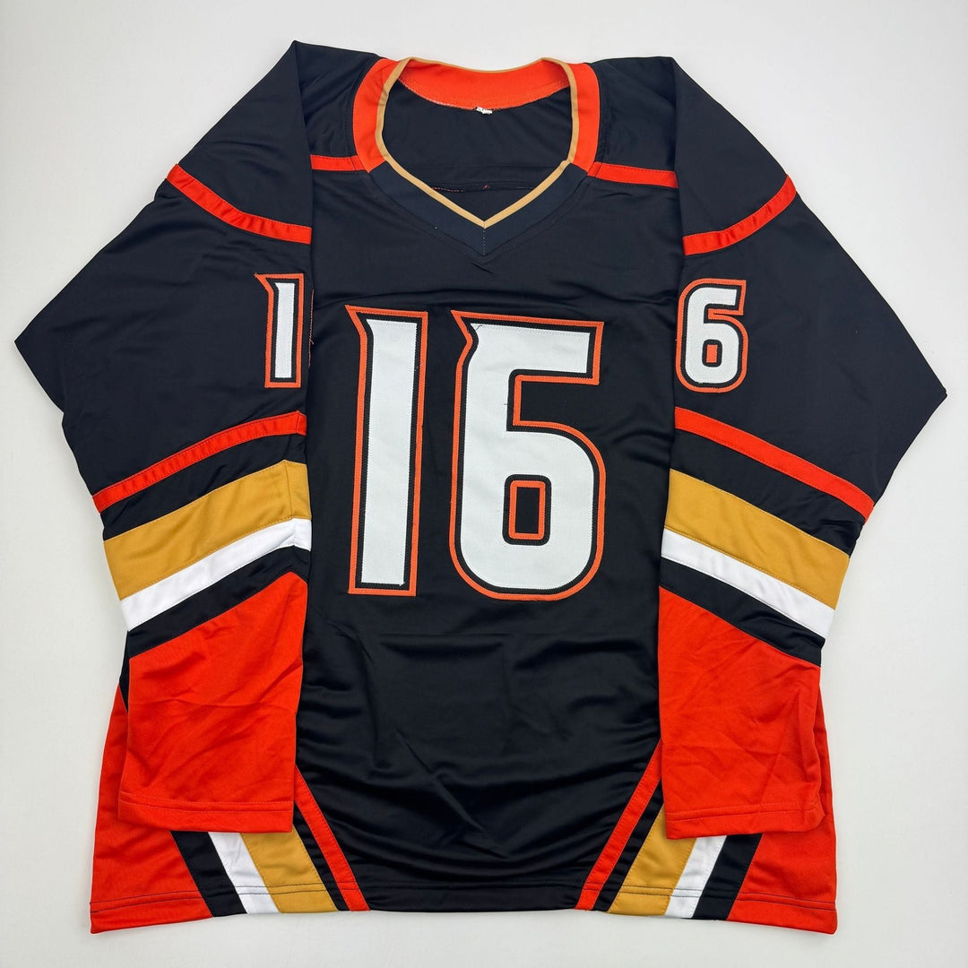 Autographed/Signed Ryan Strome Anaheim Black Hockey Jersey BAS COA