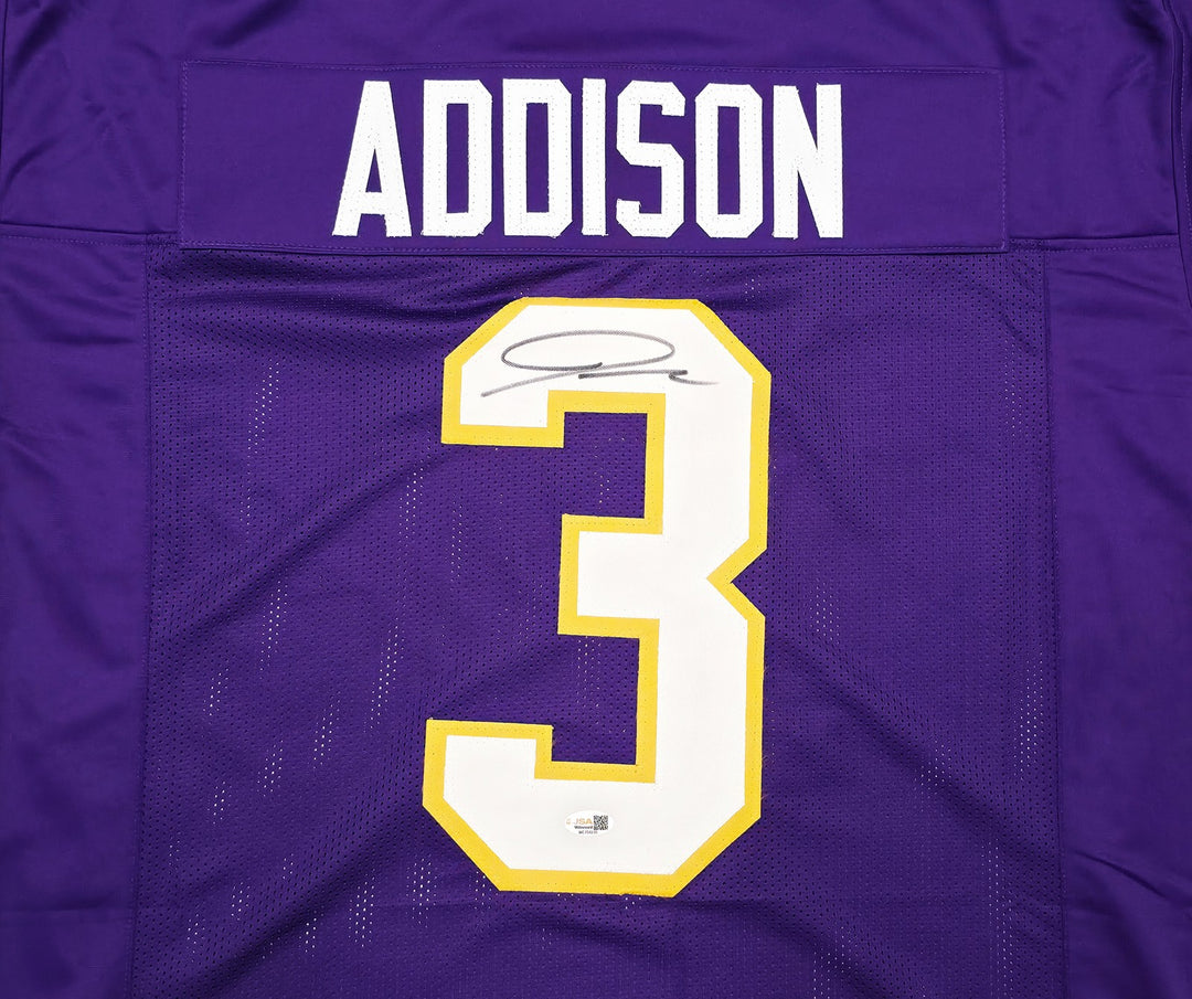 Minnesota Vikings Jordan Addison Signed Purple Jersey JSA Witness