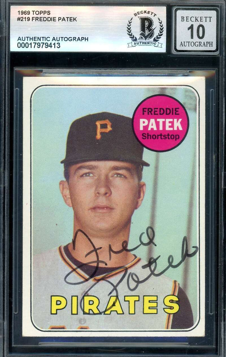 Freddie Patek Gem Mint 10 Beckett BAS Signed 1969 Topps Rookie Autograph