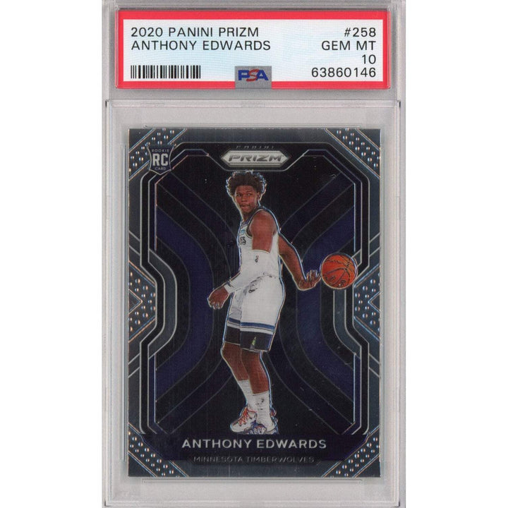 Graded 2020-21 Panini Prizm Anthony Edwards #258 Rookie RC Card PSA 10