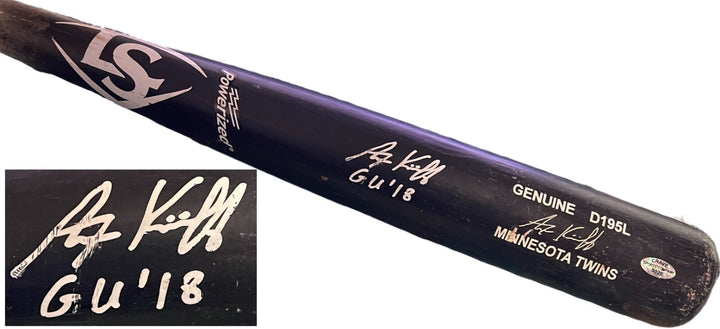 Alex Kirilloff signed 2018 Louisville Slugger Game Used Player Model D195L Bat