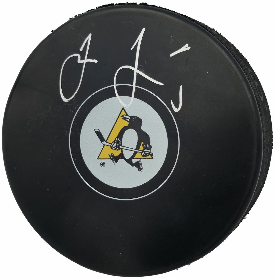 Jaromir Jagr Signed Official Pittsburgh Penguins Logo Puck JSA Witness