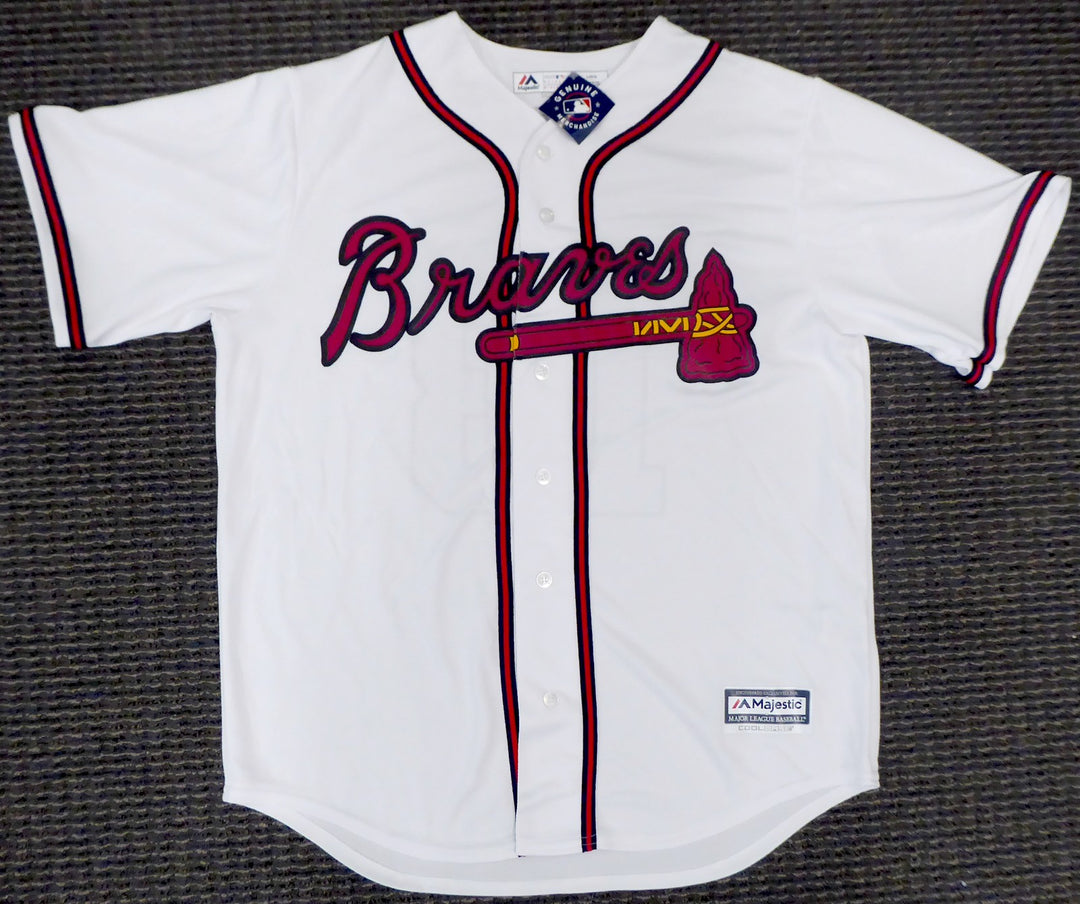 Braves Ronald Acuna Jr. Signed White Majestic Cool Base Jersey Size L Beckett