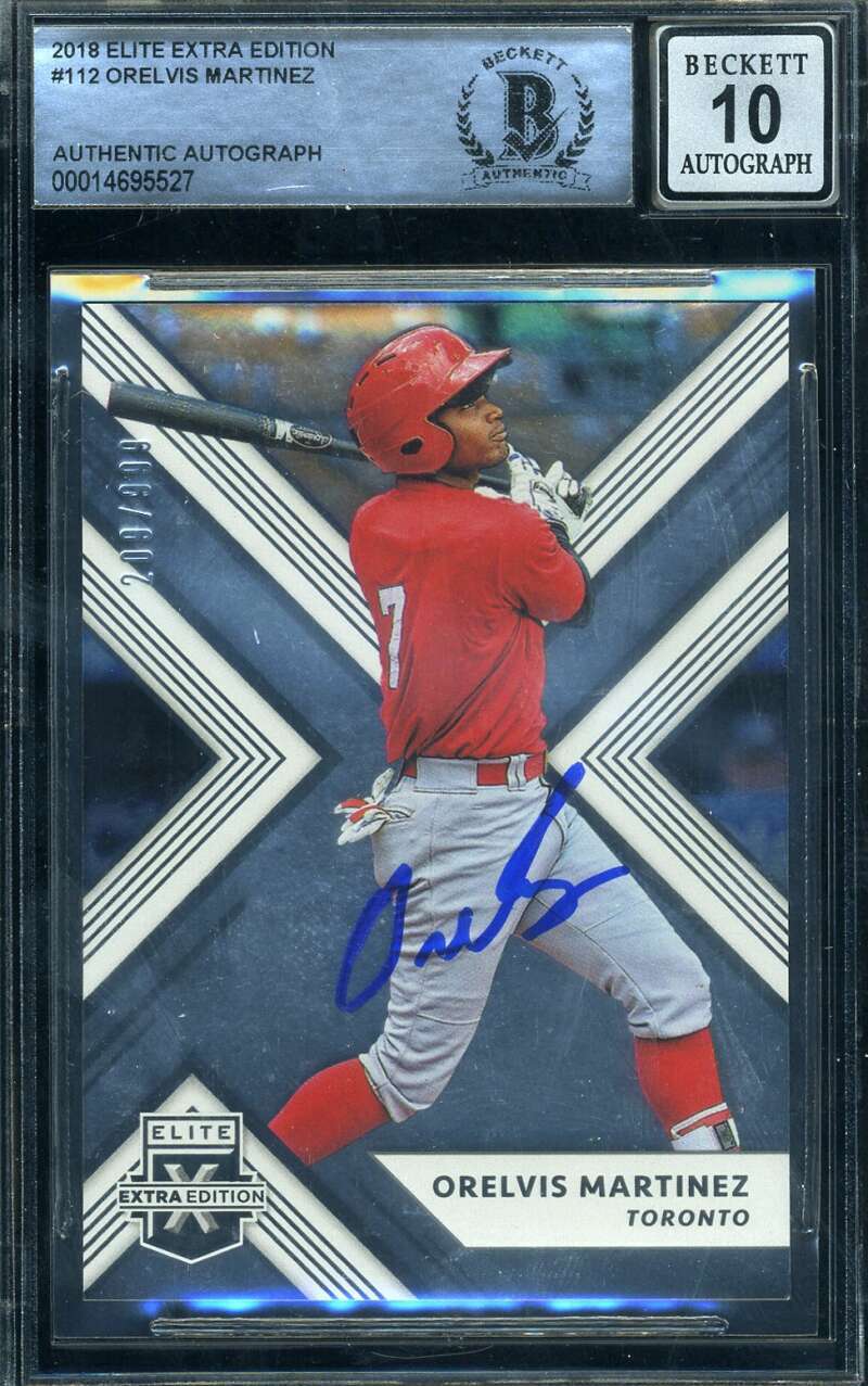 Orelvis Martinez Gem Mint 10 Beckett BAS Signed 2018 Panini Elite Extra Edition