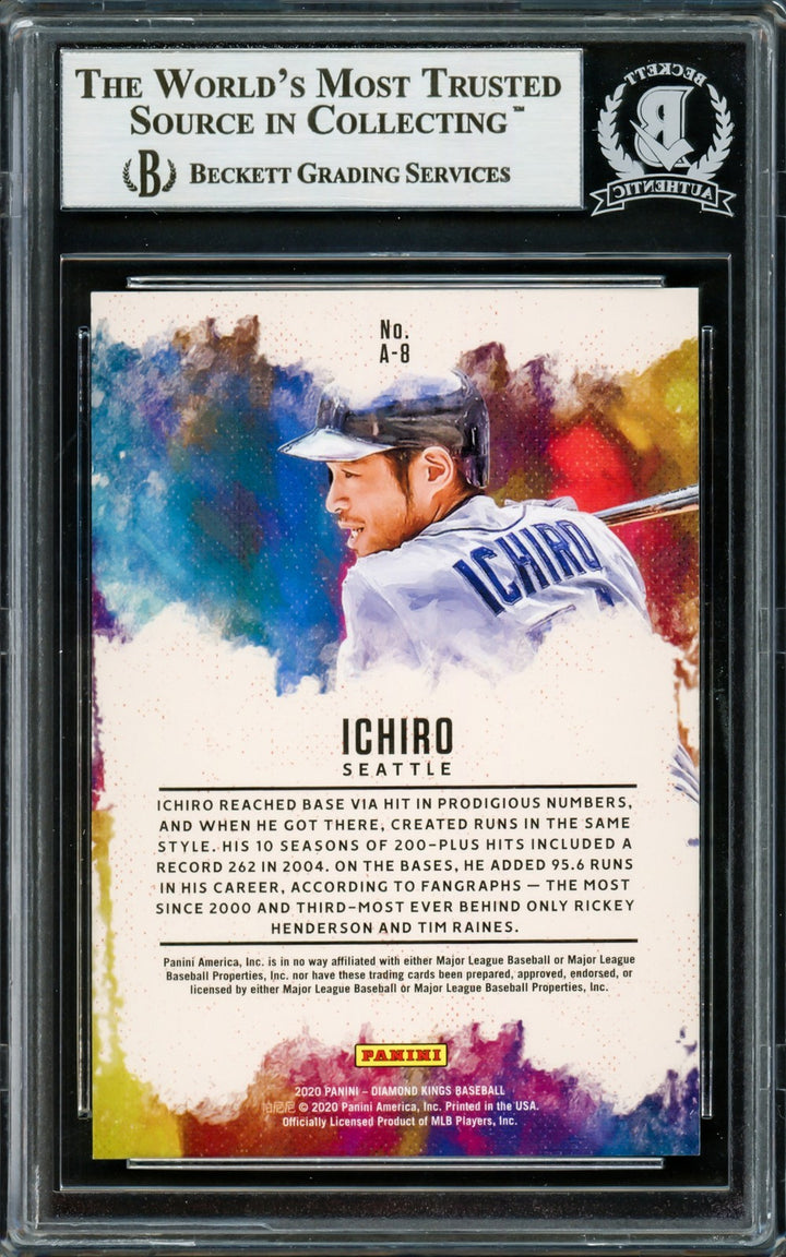 Ichiro Suzuki Auto 2020 Panini Diamond Kings Aficionado Card A8 Mariners Beckett
