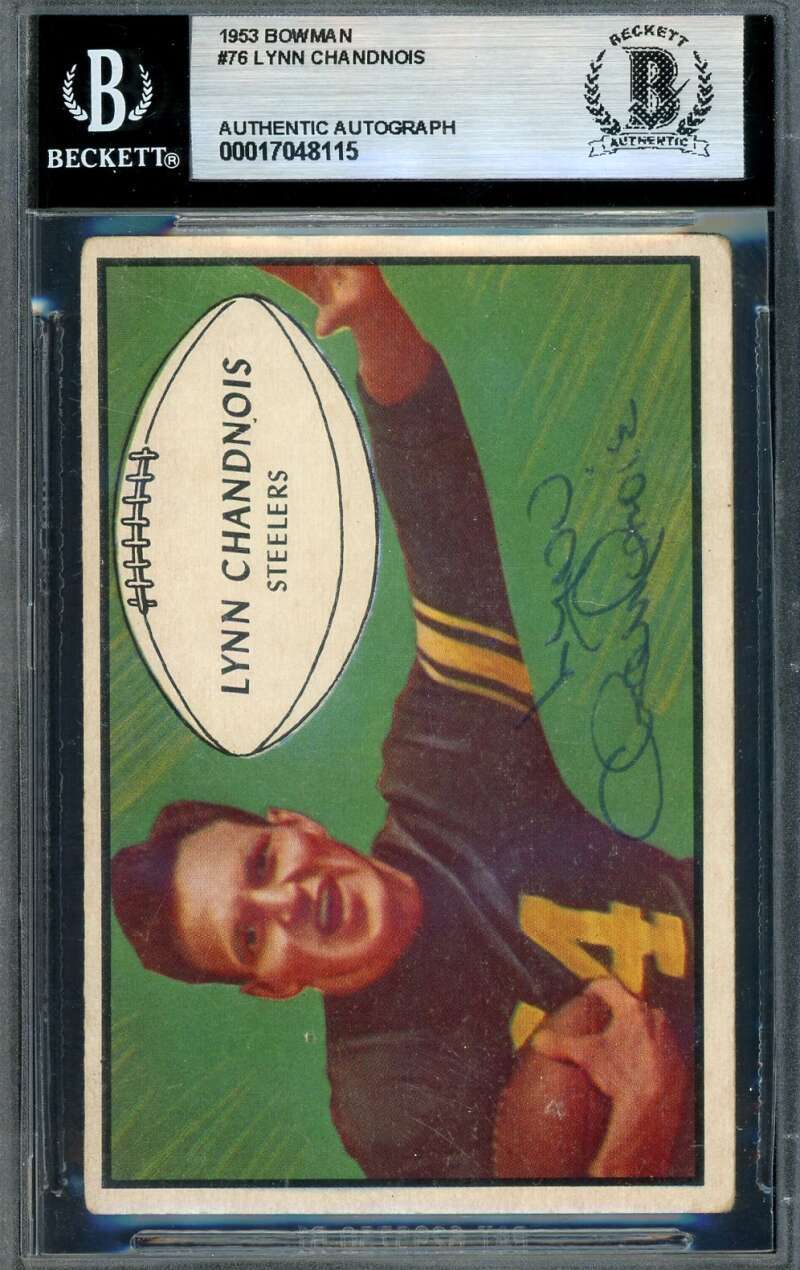Lynn Chandnois Beckett BAS Signed 1953 Bowman Autograph