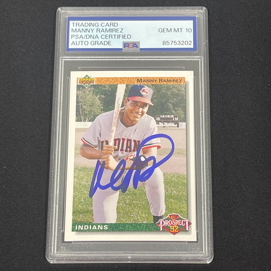 1992 Upper Deck Top Prospect 1992#63 Manny Ramirez Signed Rookie Card Auto PSA