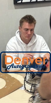 Bo Nix Autographed/Signed Denver Broncos Authentic Helmet Beckett Witness 56437