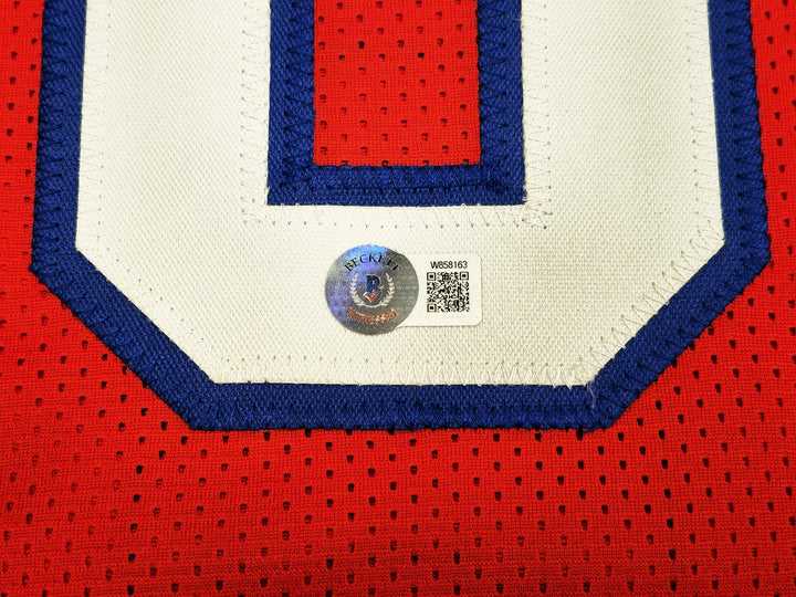 Philadelphia 76ers Julius "Dr. J" Erving Signed Red Jersey Beckett Wit