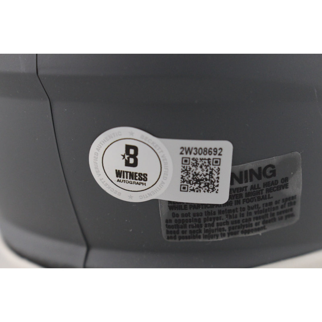 Brian Dawkins Autographed Philadelphia Eagles Slate Mini Helmet Beckett 49114