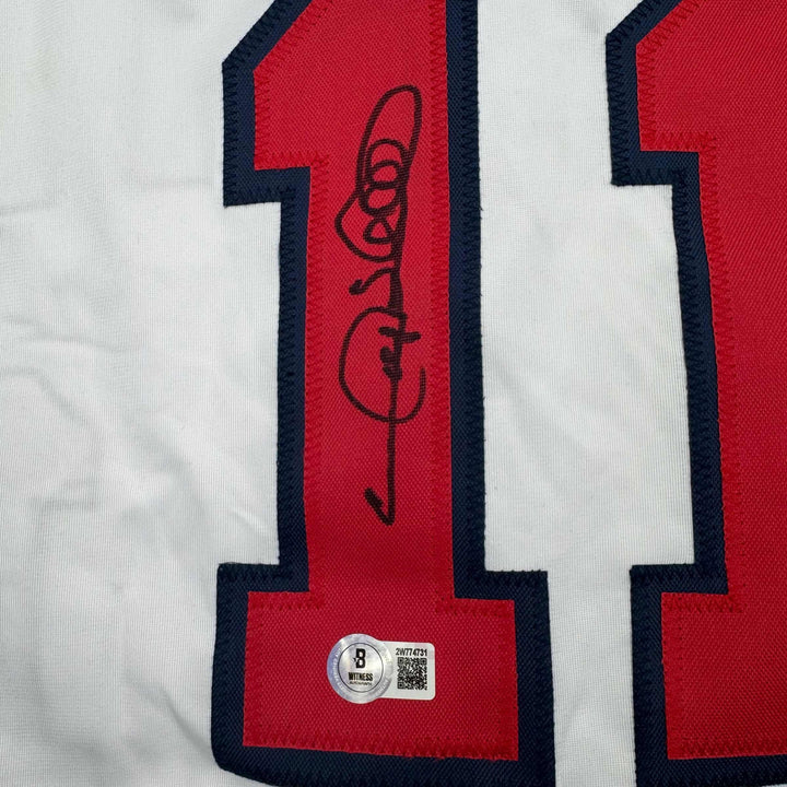 Autographed/Signed Gary Sheffield Atlanta White Baseball Jersey Beckett BAS COA