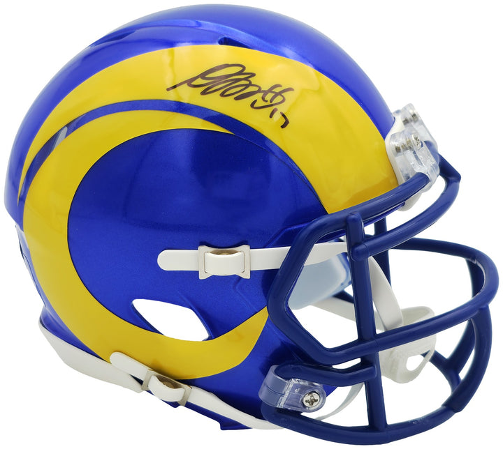 Davante Adams Signed Los Angeles Rams Blue Speed Mini Helmet Beckett Witness