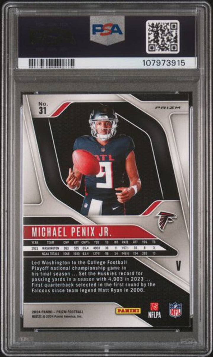 Graded 2024 Prizm Rookie Variation Michael Penix Jr #31 PSA 10