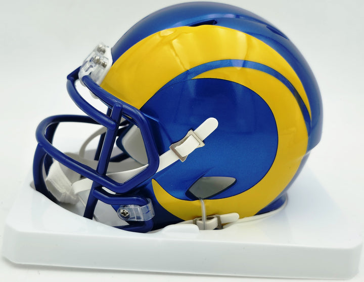 Aaron Donald Signed Rams Flash Blue Speed Mini Helmet Beckett Witness #4W544970