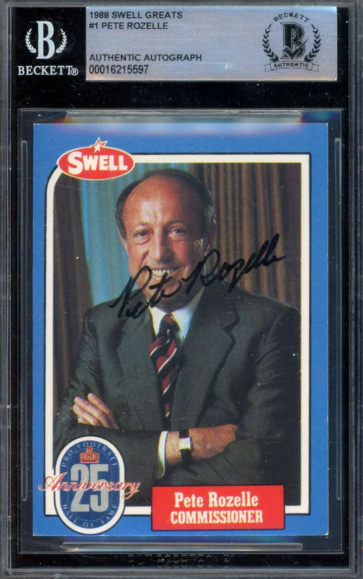 Pete Rozelle Beckett BAS Signed 1988 Swell Greats Autograph