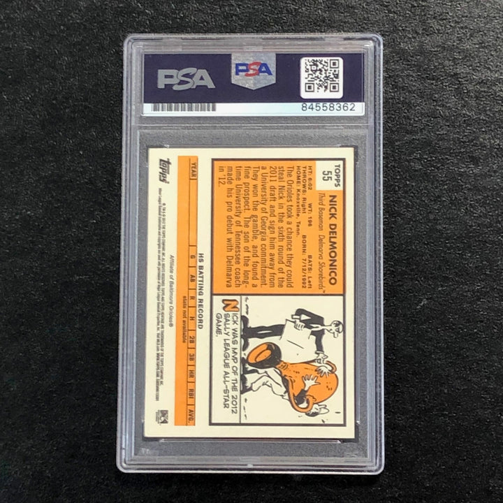 2012 Topps Heritage Minor League #55 Nicky Delmonico Signed Card PSA Slabbed Aut