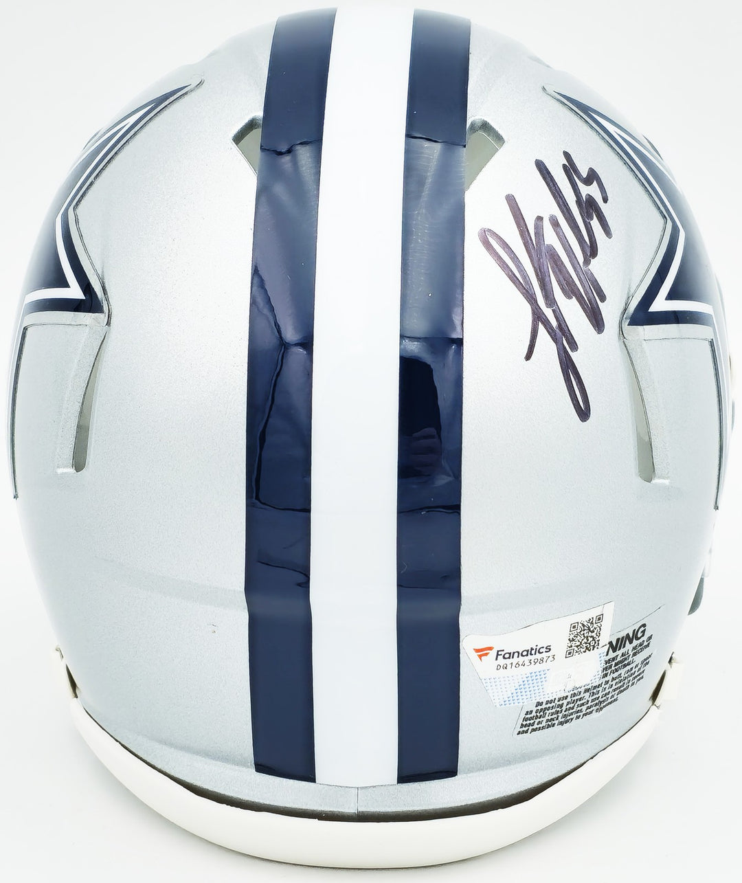 Leighton Vander Esch Signed Cowboys Silver Speed Mini Helmet Fanatics Holo