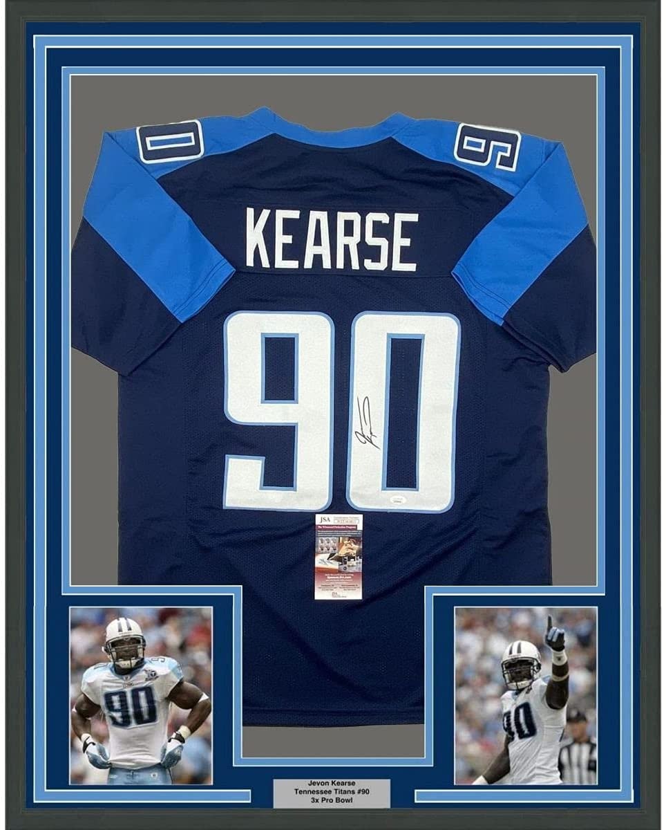 FRAMED Signed JEVON KEARSE 35x39 Tennessee Dark Blue Jersey JSA COA