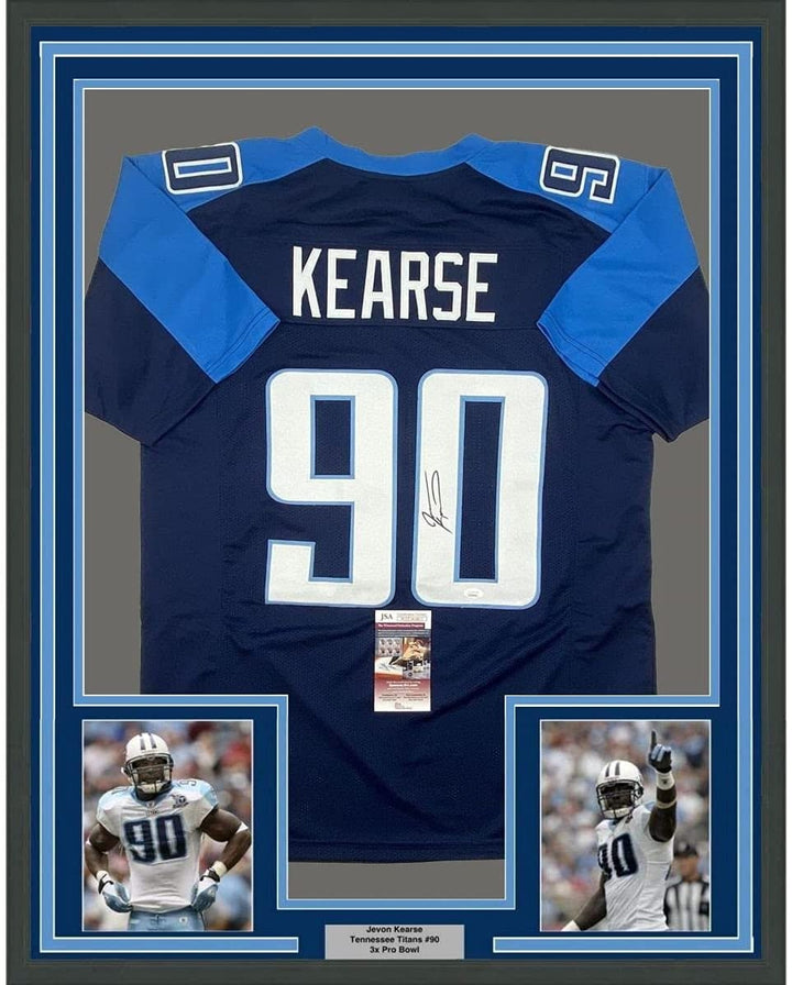 FRAMED Signed JEVON KEARSE 35x39 Tennessee Dark Blue Jersey JSA COA