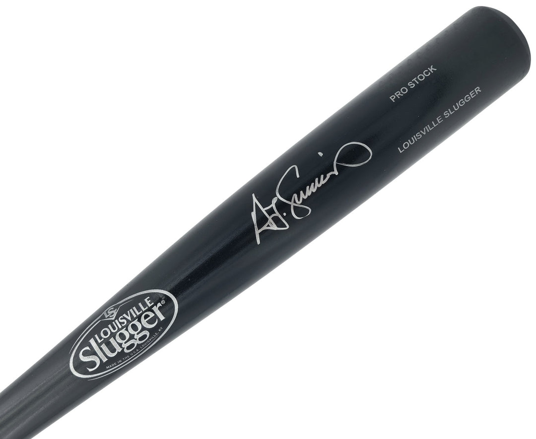 Ted Simmons Auto Black L Slugger Pro Stock Baseball Bat Cardinals Scratches BAS