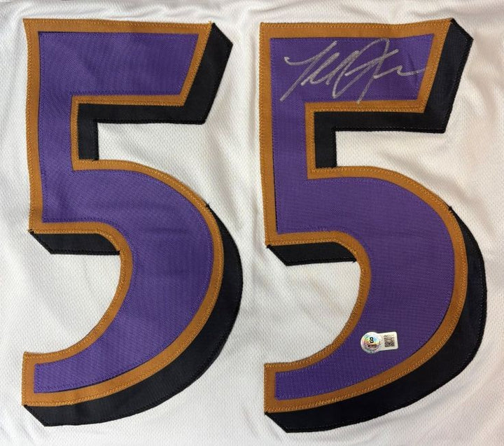 Terrell Suggs Baltimore Signed White Pro-Cut Football Jersey BAS