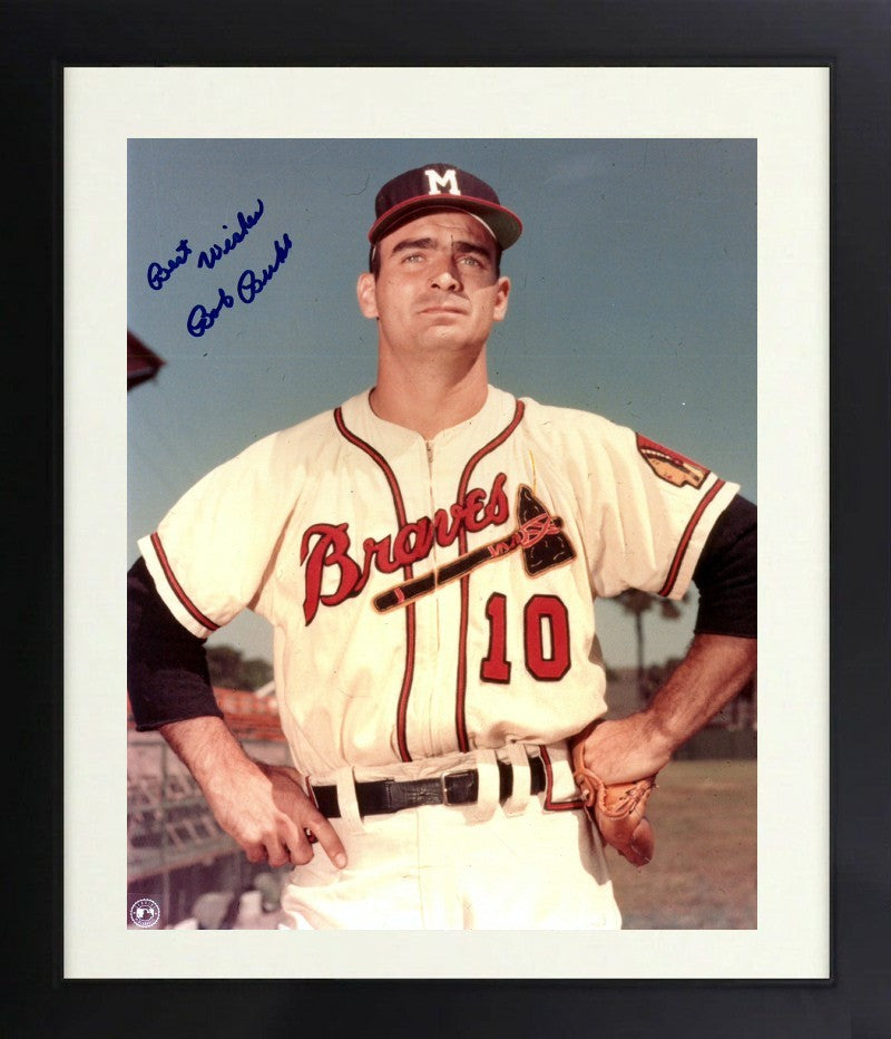 Bob Buhl signed Milwaukee Braves MLB 8x10 Photo imperfect Framed-COA  (WS Champ)