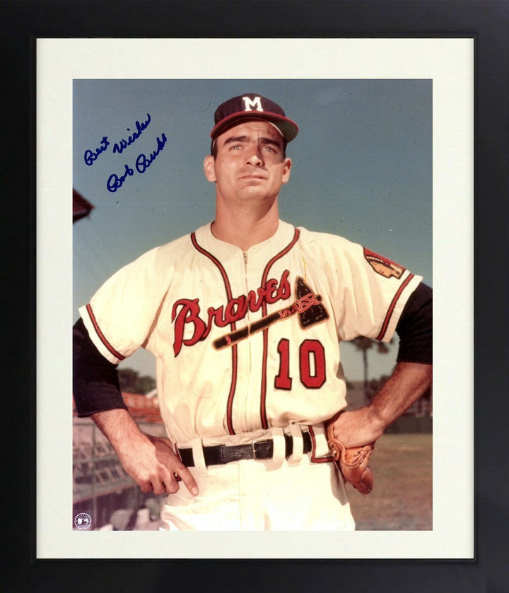 Bob Buhl signed Milwaukee Braves MLB 8x10 Photo imperfect Framed-COA  (WS Champ)