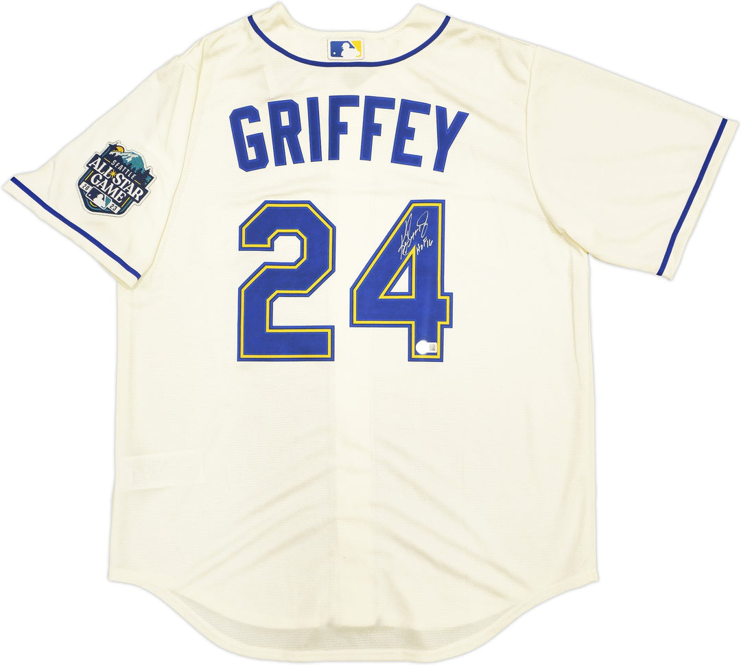 Mariners Ken Griffey Jr. Auto Cream Nike 2023 ASG Patch Jersey Sz L HOF 16 BAS