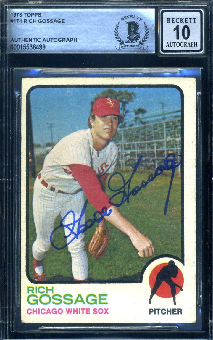 Rich Goose Gossage Gem Mint 10 Beckett BAS Signed 1973 Topps Rookie Autograph