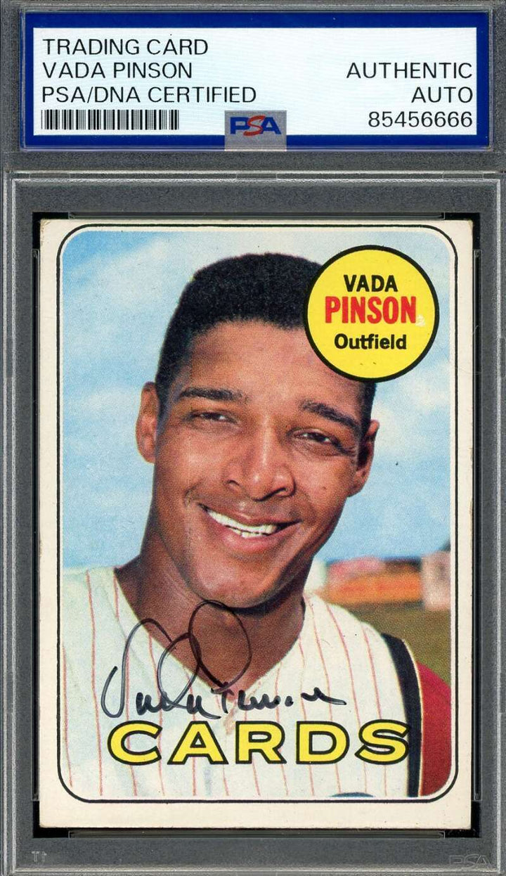 Vada Pinson PSA DNA Signed 1969 Topps Autograph