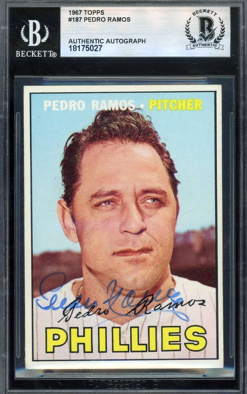 Pedro Ramos Beckett BAS Signed 1967 Topps Autograph
