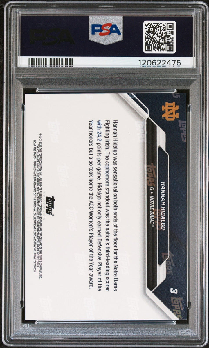 Graded 2025 Bowman U Now Hannah Hidalgo #3 March Madness Card PSA 10