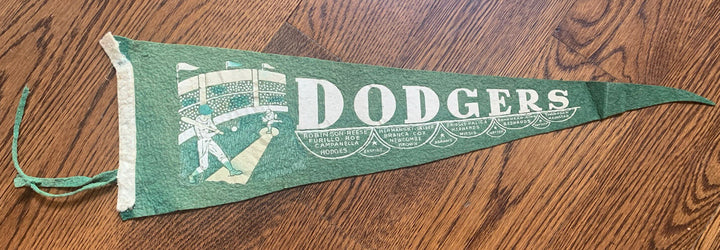 1951 Brooklyn Dodgers Team Name Vintage Pennant Baseball 8x26 Jackie Robinson