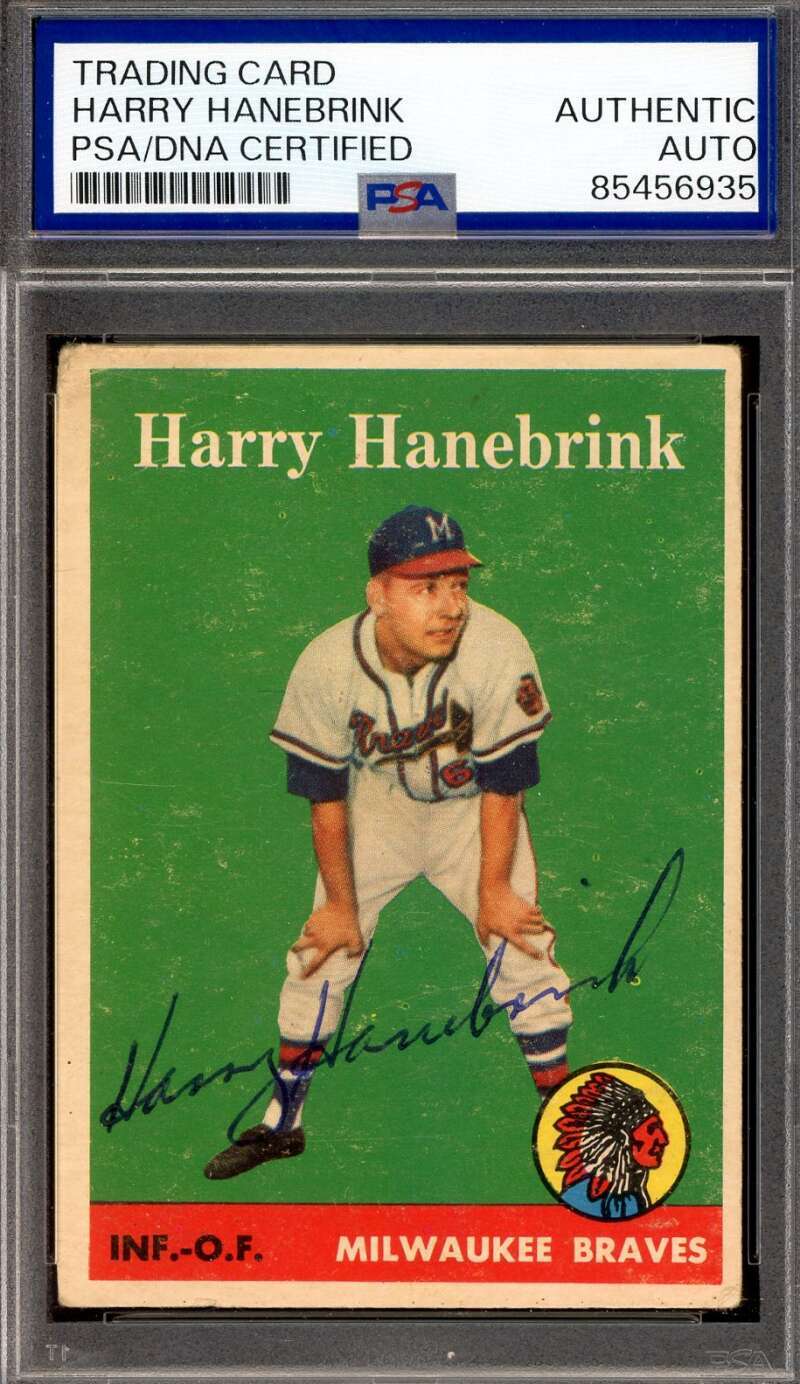 Harry Hanebrink PSA DNA Vintage Signed 1958 Topps Autograph
