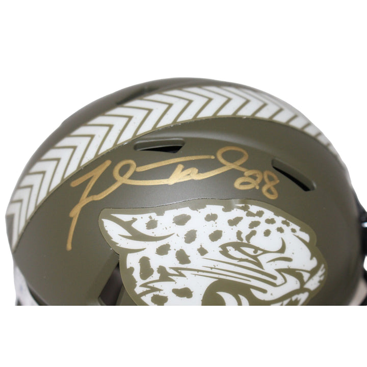 Fred Taylor Signed Jacksonville Jaguars Salute Mini Helmet  Beckett 42361