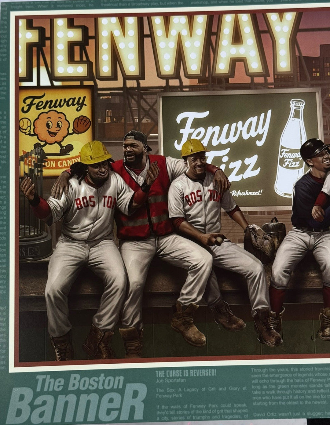 Boston Red Sox Fenway Park Lunch Monstah 12x36 Litho Photo David Ortiz Yaz Fisk