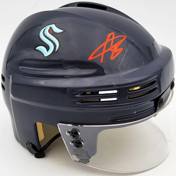 Adam Larsson Autographed Signed Seattle Kraken Blue Mini Helmet MCS Holo #97383