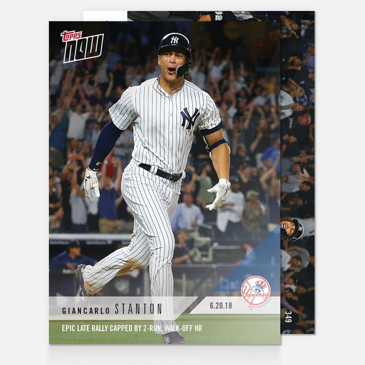 2018 GIANCARLO STANTON EPIC LATE RALLY 2-RUN WALK-OFF HOMERUN TOPPS NOW CARD 349