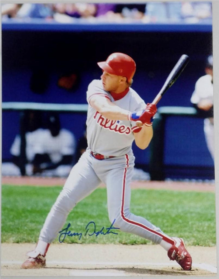 LENNY DYKSTRA SIGNED 11x14 PHOTO Philadelphia Phillies (A)