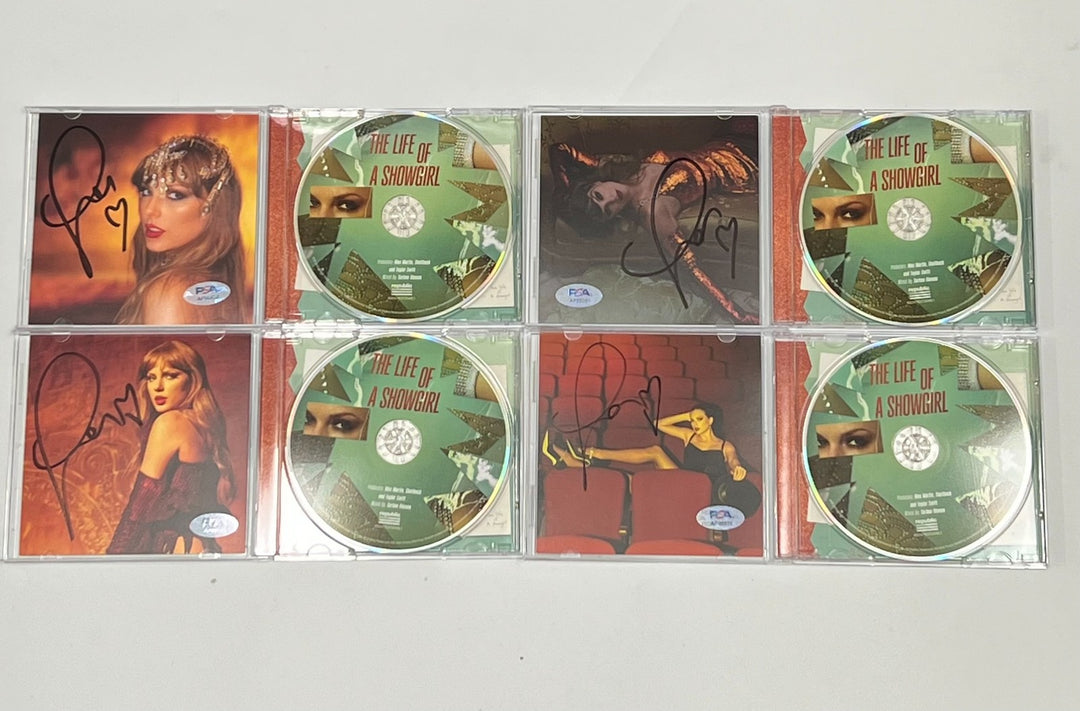 Taylor Swift Signed CD Cover Bundle PSA/DNA The Life of a Showgirl