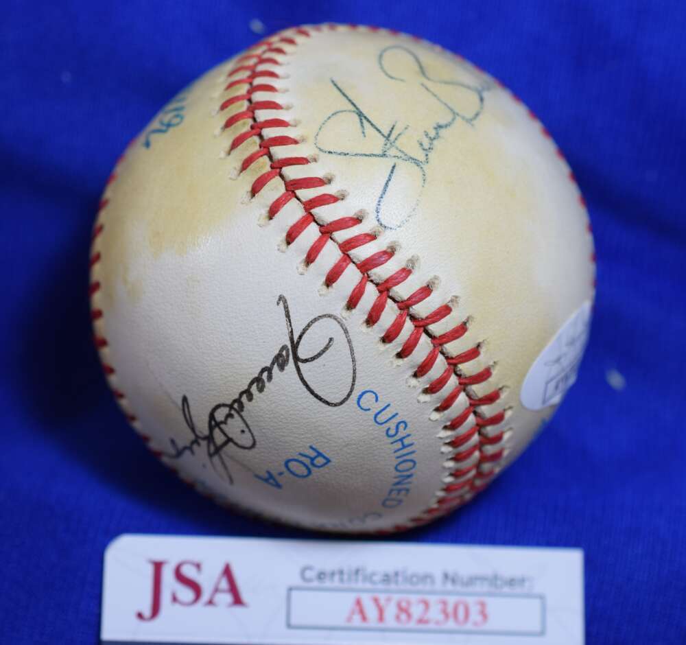 Seaver Clemens Lonborg Barber Spahn Eckersley Fingers JSA Signed Baseball No Hit