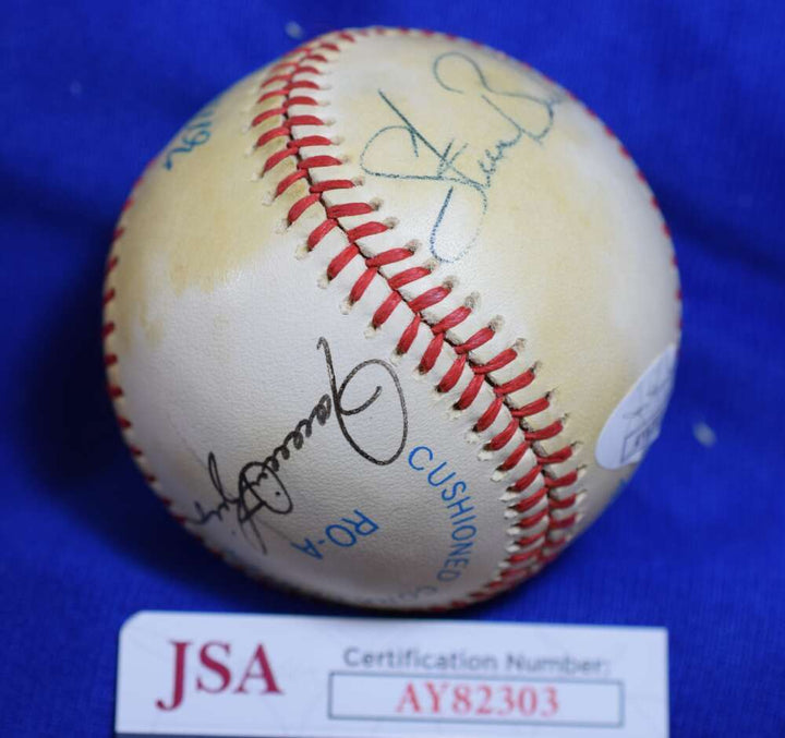 Seaver Clemens Lonborg Barber Spahn Eckersley Fingers JSA Signed Baseball No Hit