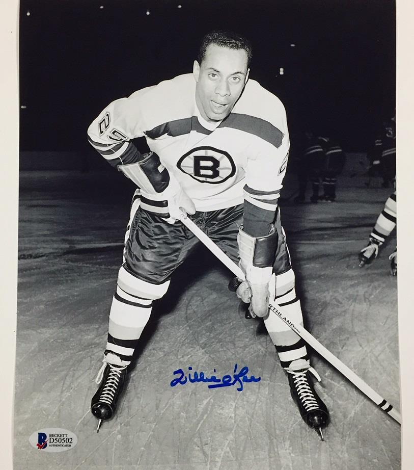 WILLIE O'REE Autograph BOSTON BRUINS Signed 8x10 Photo #2 w/ Beckett BAS COA