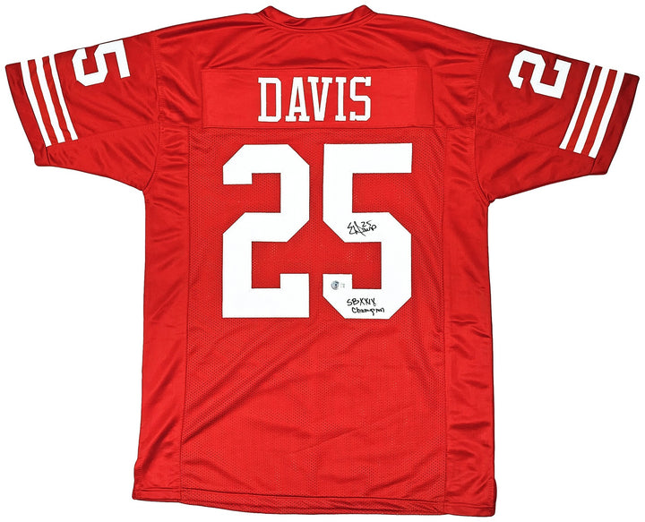 San Francisco 49ers Eric Davis Signed Red Jersey "SB XXIX Champion" Beckett