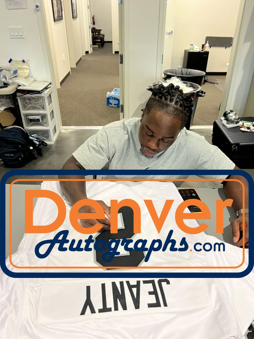 Ashton Jeanty Autographed/Signed Pro Style XL White Jersey Beckett Witness 53209