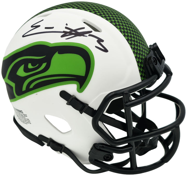 Nick Emmanwori Auto Seahawks Lunar Eclipse White Speed Mini Helmet Beckett Wit
